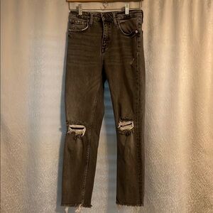 Zara Women's Skinny Jeans - Distressed Black